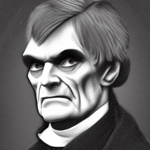Prompt: American Senator John C Calhoun as a vampire digital art
