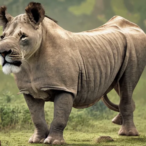 Image similar to mix between lion and rhino