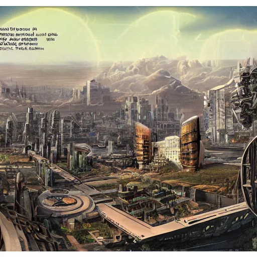 Image similar to terminus city, foundation, asimov, science fiction, cinematic matte painting