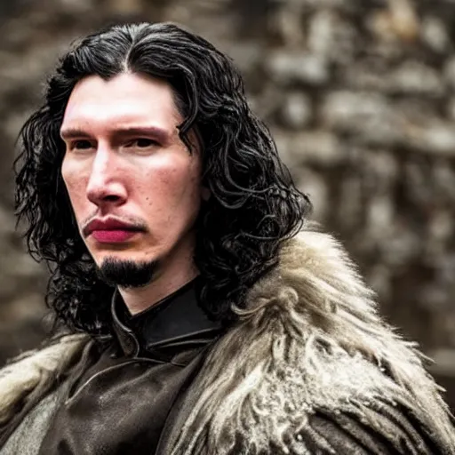 Prompt: adam driver as john snow.