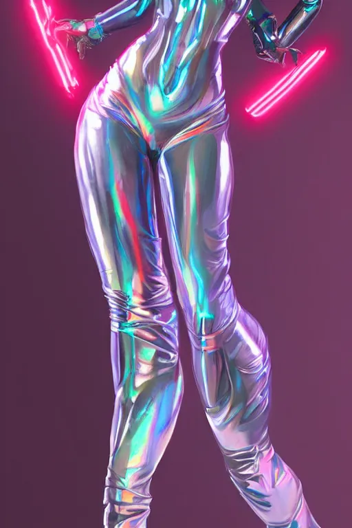 Prompt: Amanda 89asdjkqw in a fullbody metallic futuristic spacesut highly detailed digital painting artstation character concept art by artgerm and greg rutkowsi, holographic neon highlights