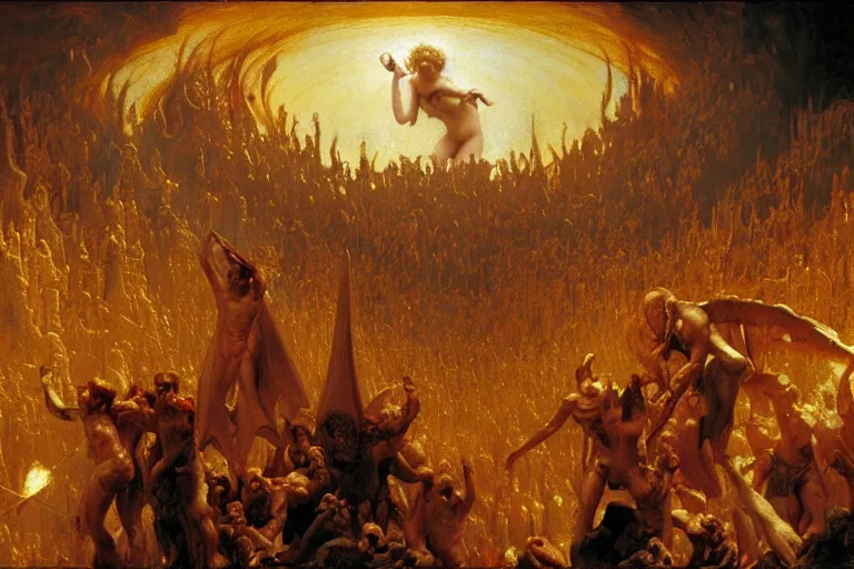 Image similar to the seventh circle of hell from dante's divine comedy. highly detailed painting by gaston bussiere, craig mullins, j. c. leyendecker 8 k