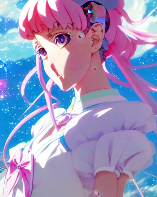 Image similar to pastel sailor moon magical girl anime screenshot, anime, intricate, sharp focus, illustration, highly detailed, digital painting, clean artstyle, concept art, matte, art by ilya kuvshinov and ruan jia and greg rutkowski, masterpiece