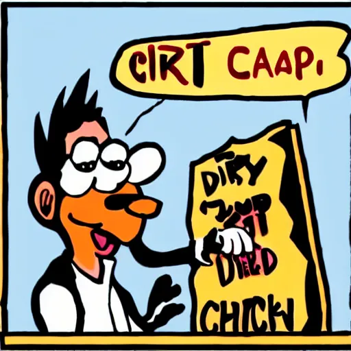 Image similar to dirt cheap chicken cartoon