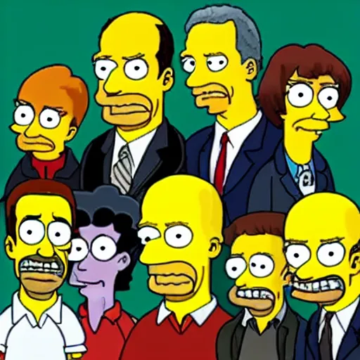 Prompt: red letter media members in the style of the Simpsons