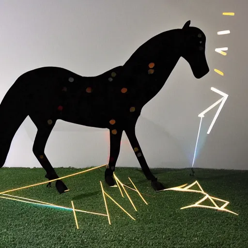 Prompt: a horse made out of lazers