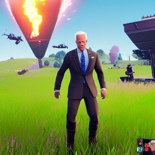 Image similar to Joe Biden in Fortnite very detailed, 8K quality super realistic