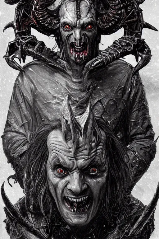 Image similar to full body concept art of Jack Torrance wearing baphomet armor made with porcelain by Jeff Easley and Peter Elson + beautiful eyes, beautiful face + symmetry face + galaxy + gothic, surreal, dread + highly detailed, intricate complexity, epic composition, magical atmosphere + masterpiece, award winning + trending on artstation