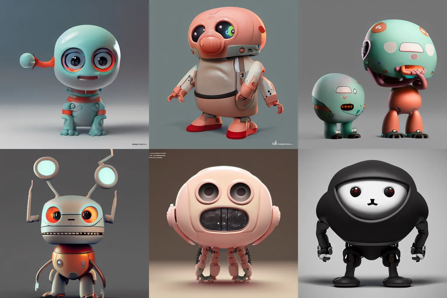 Prompt: cute pictoplasma characterdesign toydesign toy mechabot, zbrush, octane, hardsurface modelling, artstation, cg society, by greg rutkowksi