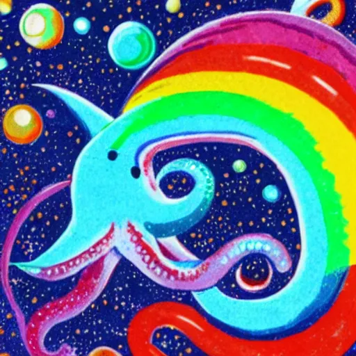 Image similar to rainbow cosmic octopus