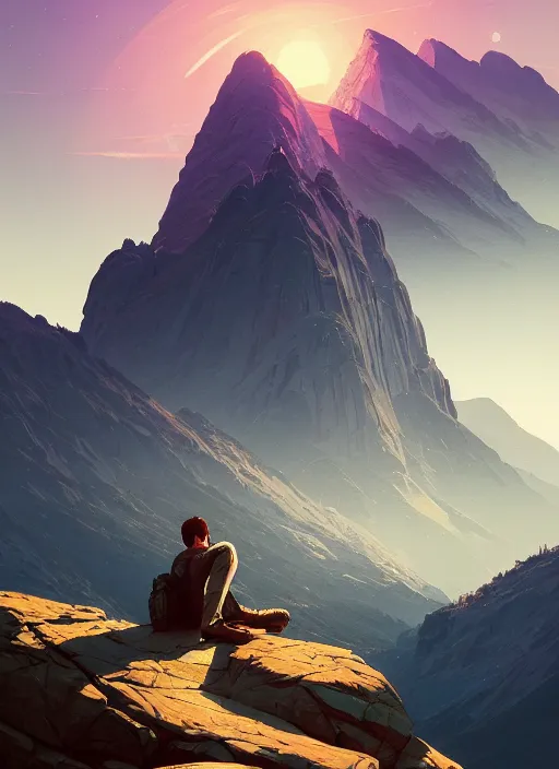 Image similar to highly detailed portrait mountain in gta v, stephen bliss, unreal engine, fantasy art by greg rutkowski, loish, rhads, ferdinand knab, makoto shinkai and lois van baarle, ilya kuvshinov, rossdraws, tom bagshaw, global illumination, radiant light, detailed and intricate environment