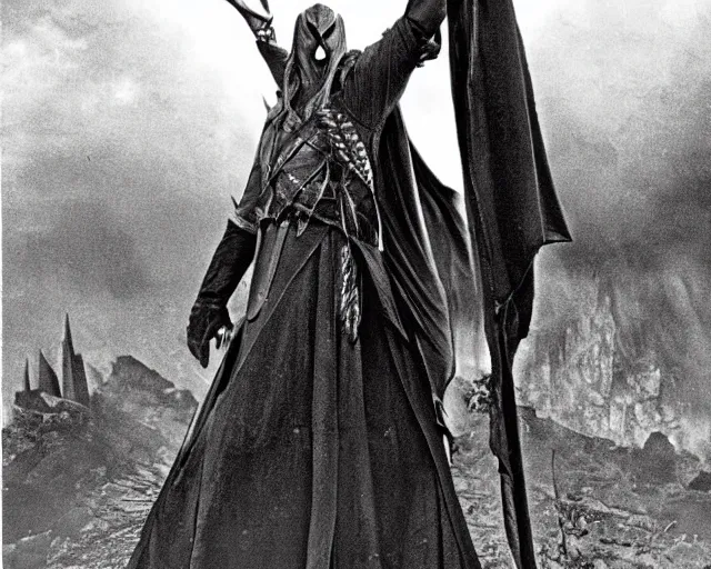 Prompt: vintage photograph of sauron from lord of the rings