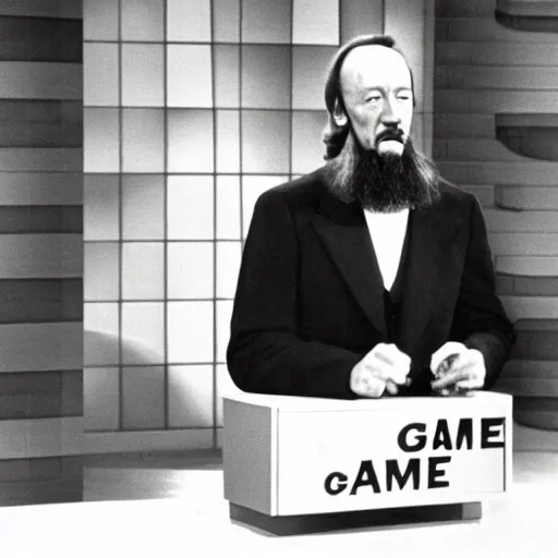 Image similar to stills of theologian John Calvin on the tv game show Match Game (1974)