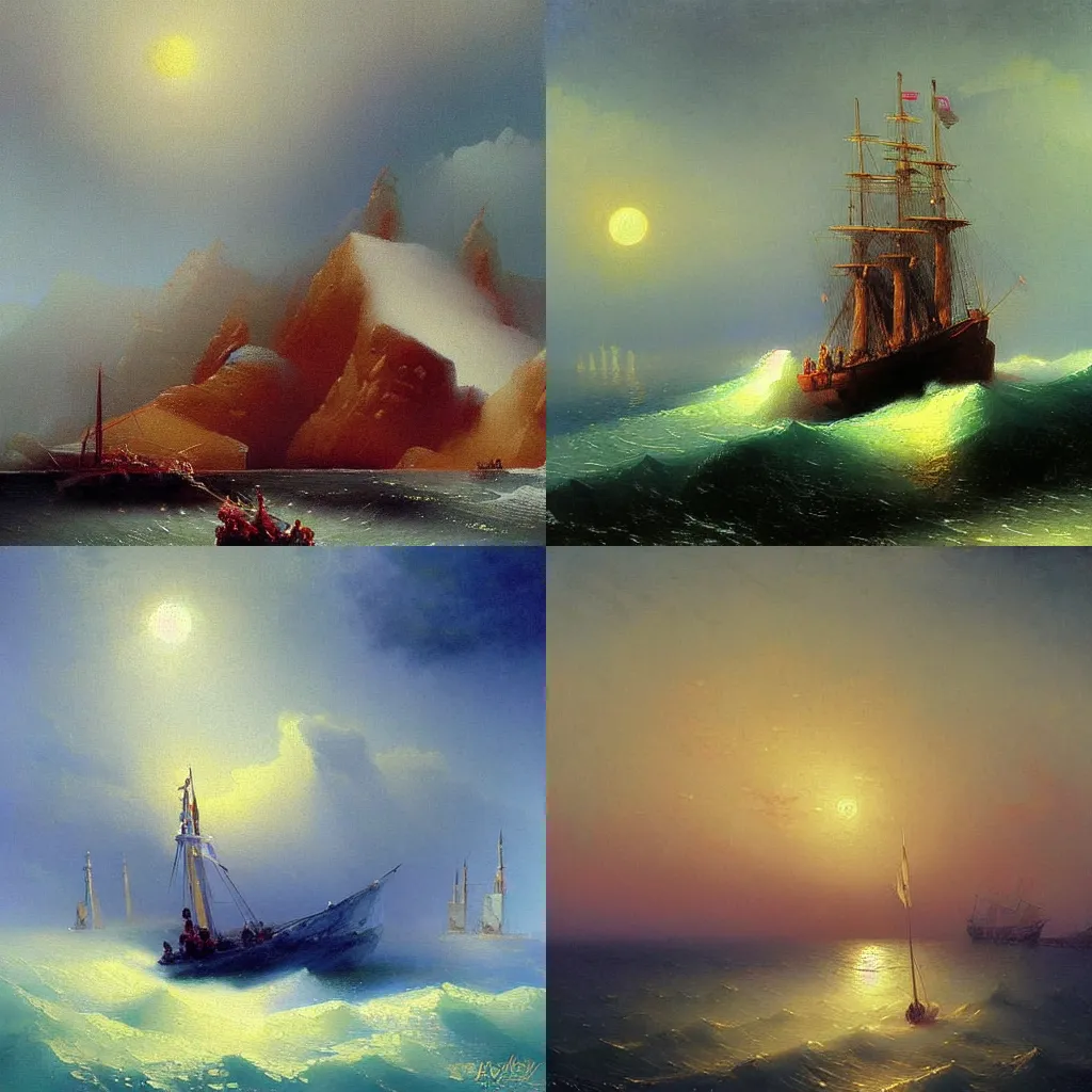 Prompt: Beautiful artwork detailed painting by Ivan Aivazovsky by Greg Rutkowsky by Lisa Keene