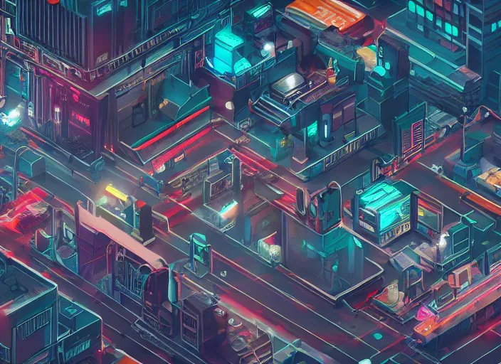 Prompt: Isometric photograph of a cyberpunk city, asian, gritty, highly detailed, extreme detail, 4k, raining, police scene, grimy, flying cars