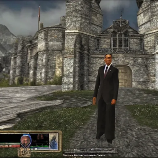 Image similar to barack obama in elder scrolls oblivion