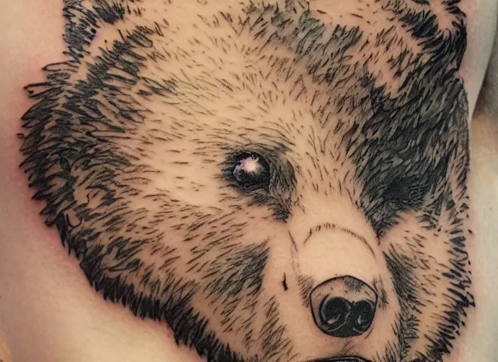 Cute Teddy Bear Tattoo Design