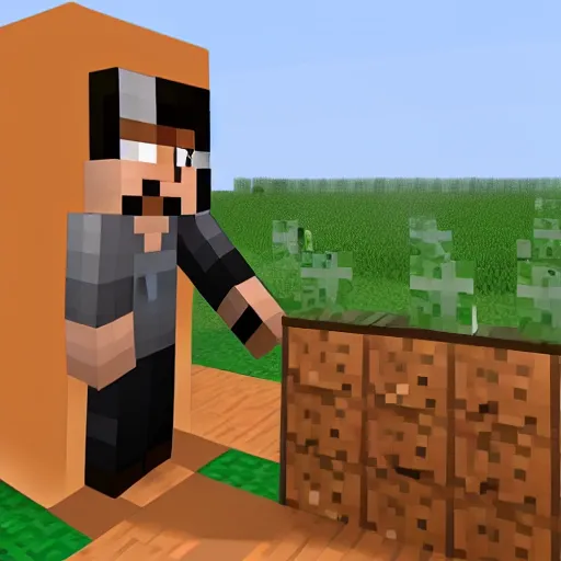 Image similar to hitler in minecraft