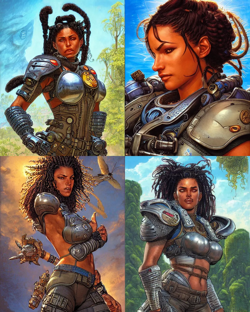 Image similar to portrait, loba andrade from apex legends, by greg staples and jeff easley, intricate, hyperrealistic, intricate, summer day, sunlight, soft lighting, detailed