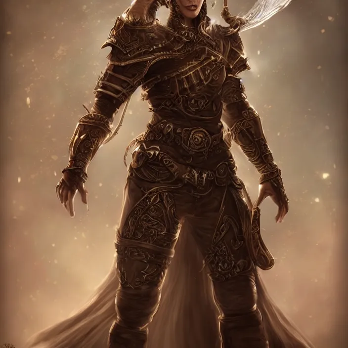 Prompt: a higly detailed airbrush full body portrait of a fantasy character, pinterest, baldur's gate, pathfinder, dynamic lighting, ambient lighting, face, deviantart, character portrait, vray