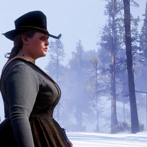 Prompt: an in-game screenshot of Adele in Red Dead Redemption 2 (2018)