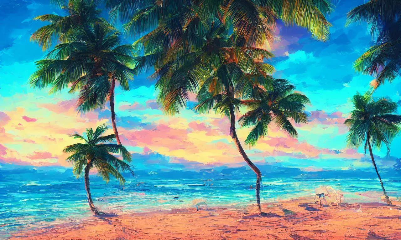 Image similar to paradise beach by alena aenami artworks in 4 k