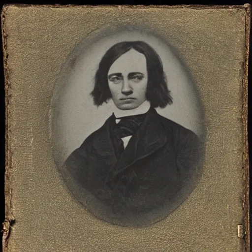 Image similar to earliest portrait photograph of a man, realistic face, 1 8 4 0 s, 1 8 3 0 s, victorian, very grainy, very blurry, very faded