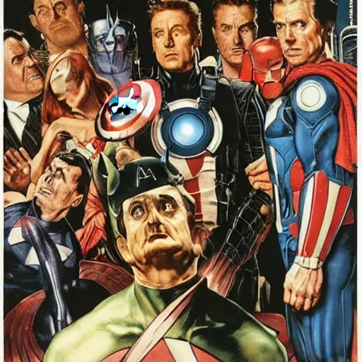 Prompt: the avengers, by norman rockwell