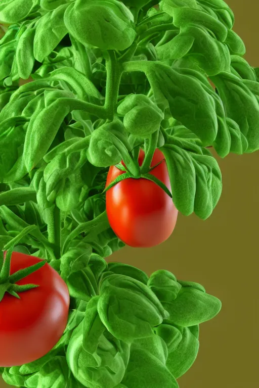 Image similar to 3D Render of a Mutant Tomato Plant