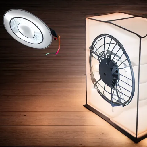 Image similar to a large box made out of flesh, skin, done, clumps of hair, lights, led, computer, spinning fan,