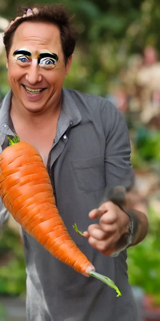 Image similar to Rob Schneider as a carrot