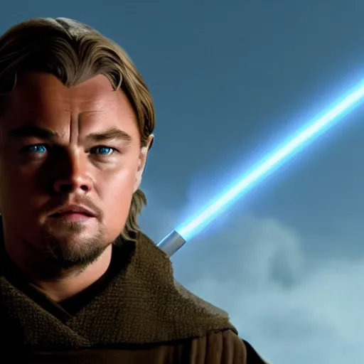 Image similar to leonardo dicaprio as anakin skywalker in star wars, 8 k resolution, cinematic lighting, anatomically correct, realistic a scene from the film