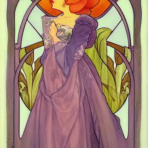 Image similar to beautiful art nouveau painting of princess - peach!!!!!!!!!