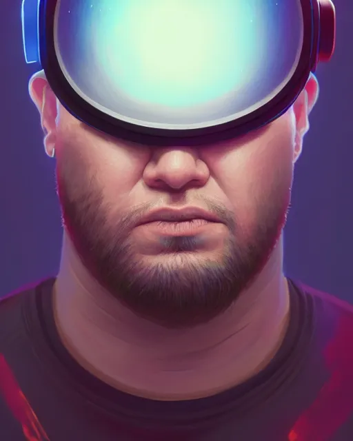 Prompt: highly detailed vfx portrait of, big wrestler wearing a vr headset, stephen bliss, unrealengine, greg rutkowski, loish, rhads, beeple, makoto shinkai and lois van baarle, ilya kuvshinov, rossdraws, tom bagshaw,