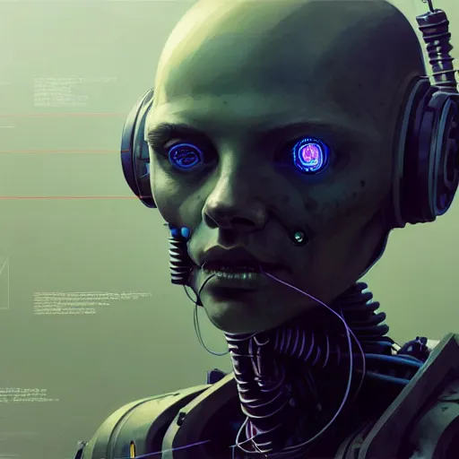 Image similar to detailed character concept art portrait of a detailed and hi - tech diesel punk robot ’ s face, depth of field background, artstation, award - winning realistic sci - fi concept art by greg rutkowski and yoshitaka amano, in the style of james gurney, flat pop color surrealist illustration.