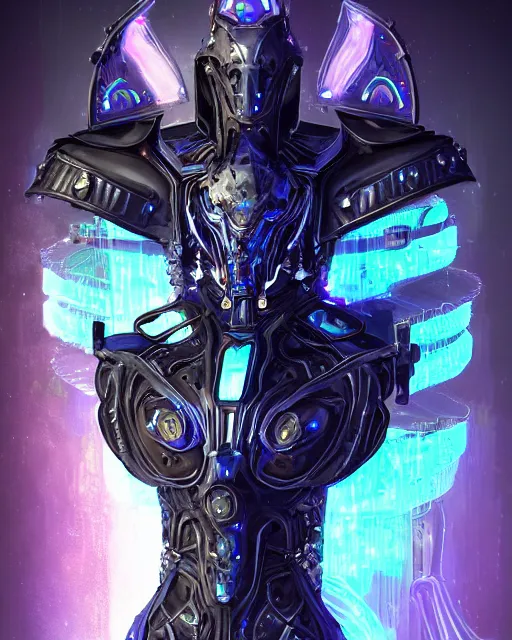 Prompt: Sci fi warlock armor made of mechanical parts conjuring necrotic energy, surrealism, smooth, intricate, elegant, demonic energy, power aura, neon glowing spells, digital painting, artstation, concept art, high tech fantasy, sharp focus, illustration, art by daytoner and vitaly bulgarov