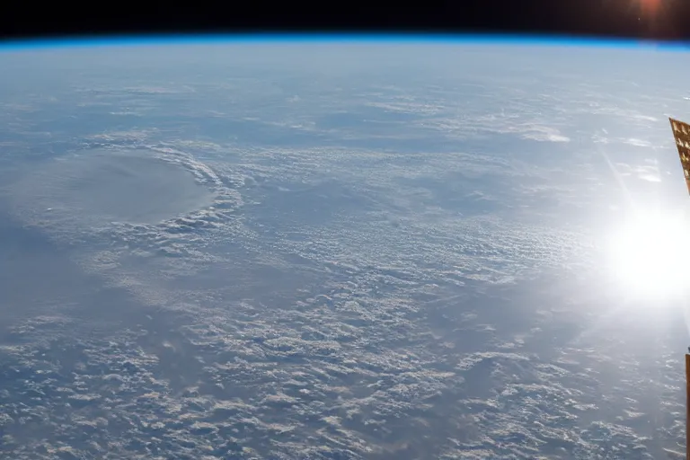 Image similar to photo of sun on earth horizon from the international space station