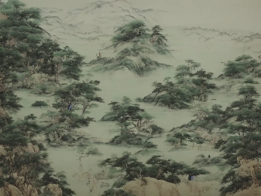 Image similar to landscape painting by huang gongwang