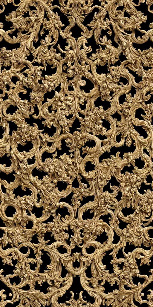 Image similar to the source of future growth dramatic, elaborate emotive Baroque and Rococo styles to emphasise beauty as a transcendental, seamless pattern, symmetrical, 8k image, supersharp, Golden black and white, 3D, no blur, sharp focus, insanely detailed and intricate, Octane render, 8K