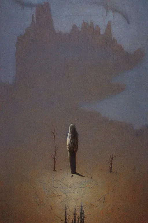 Image similar to southern california painted by beksinski