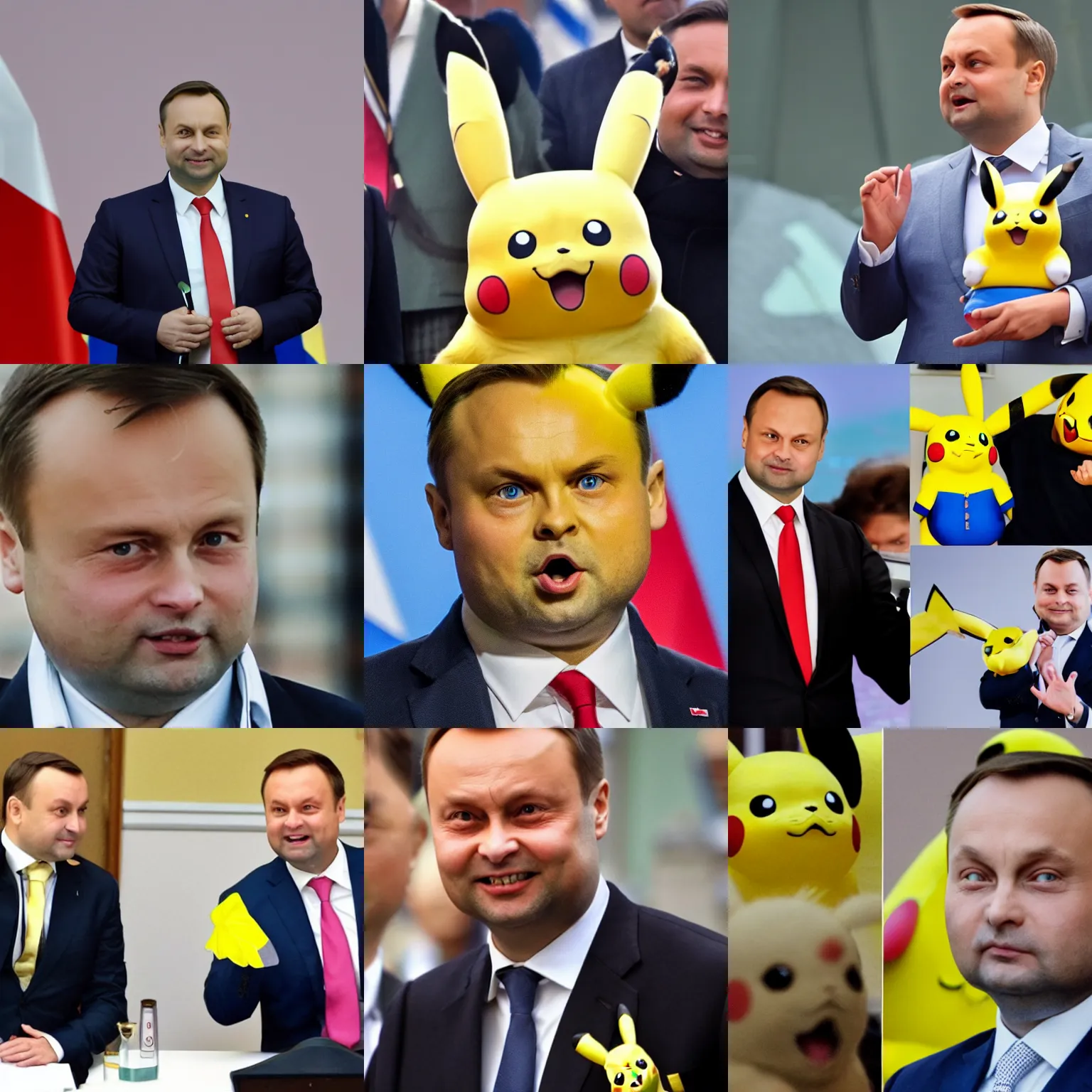 Prompt: Pikachu and Andrzej Duda hybrid