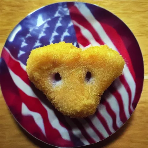 Image similar to chicken nugget shaped like donald trump