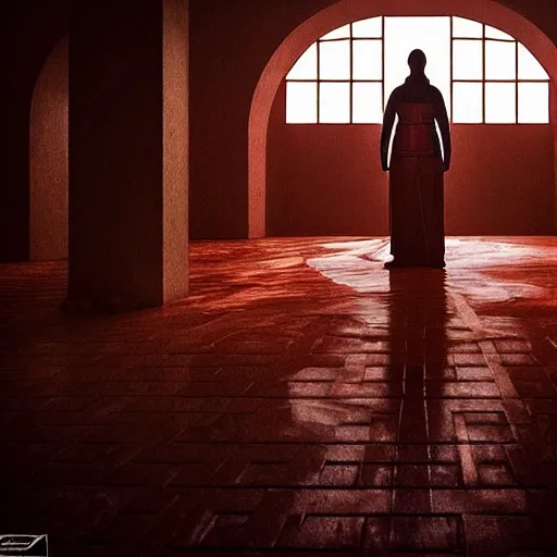 Prompt: colour aesthetic highly detailed photography scene, characters with very highly detailed faces. from dune ( 2 0 2 1 ) by alejandro hodorovski and denis villeneuve and gregory crewdson style with many details by andrei tarkovsky and caravaggio in sci - fi style. volumetric natural light hyperrealism photo on red dsmc 3 system