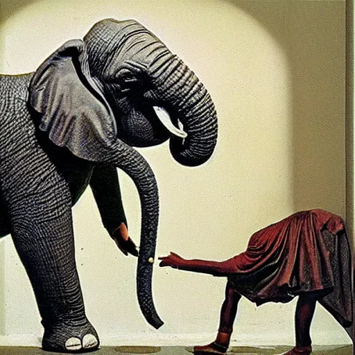 Image similar to an elephant wearing a tutu teaching ballet, giger