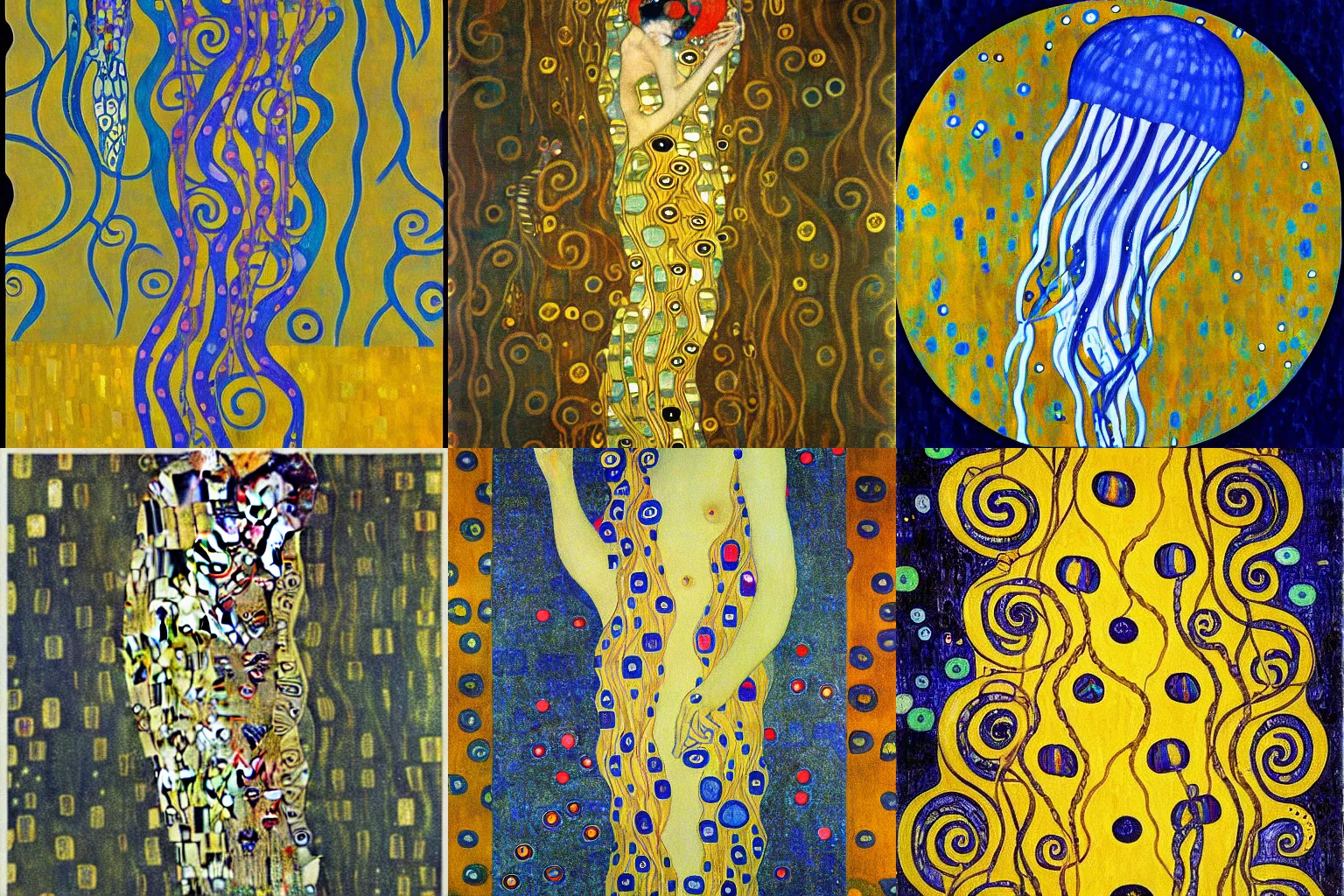 Prompt: A jellyfish painted by Gustav Klimt