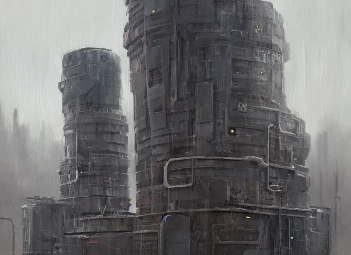 Image similar to industrial hard science, brutalist villain base, concept art oil painting by Jama Jurabaev, extremely detailed, brush hard, artstation