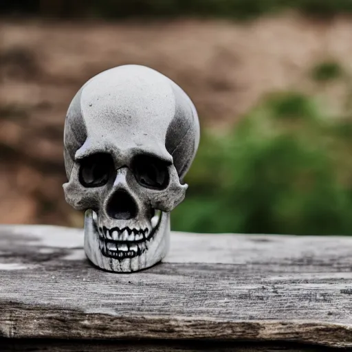 Image similar to skull on a table, EOS-1D, f/1.4, ISO 200, 1/160s, 8K, RAW, unedited, symmetrical balance, in-frame