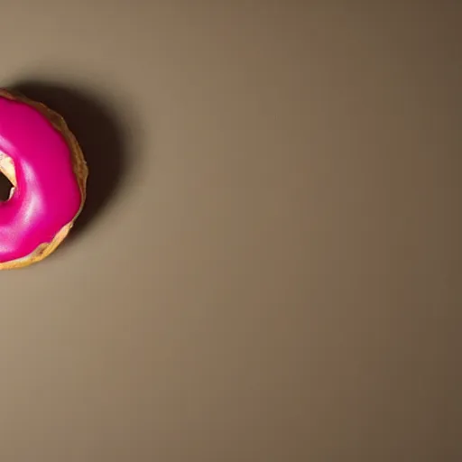 Image similar to Perfectly circular donut!!!!! in the style of a cherry!!!!!!, cherry donut!!!!, trending on artstation, 4k, 8k, professional photography, overhead shot, 35mm lens