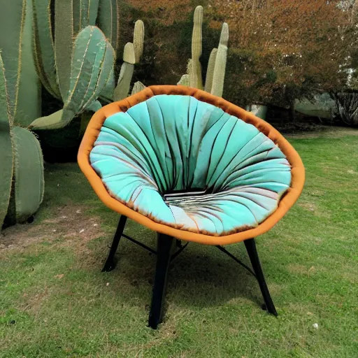 Prompt: a very comfy cactus chair