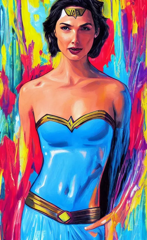 Prompt: A sexy Gal Gadot painting, vibrant